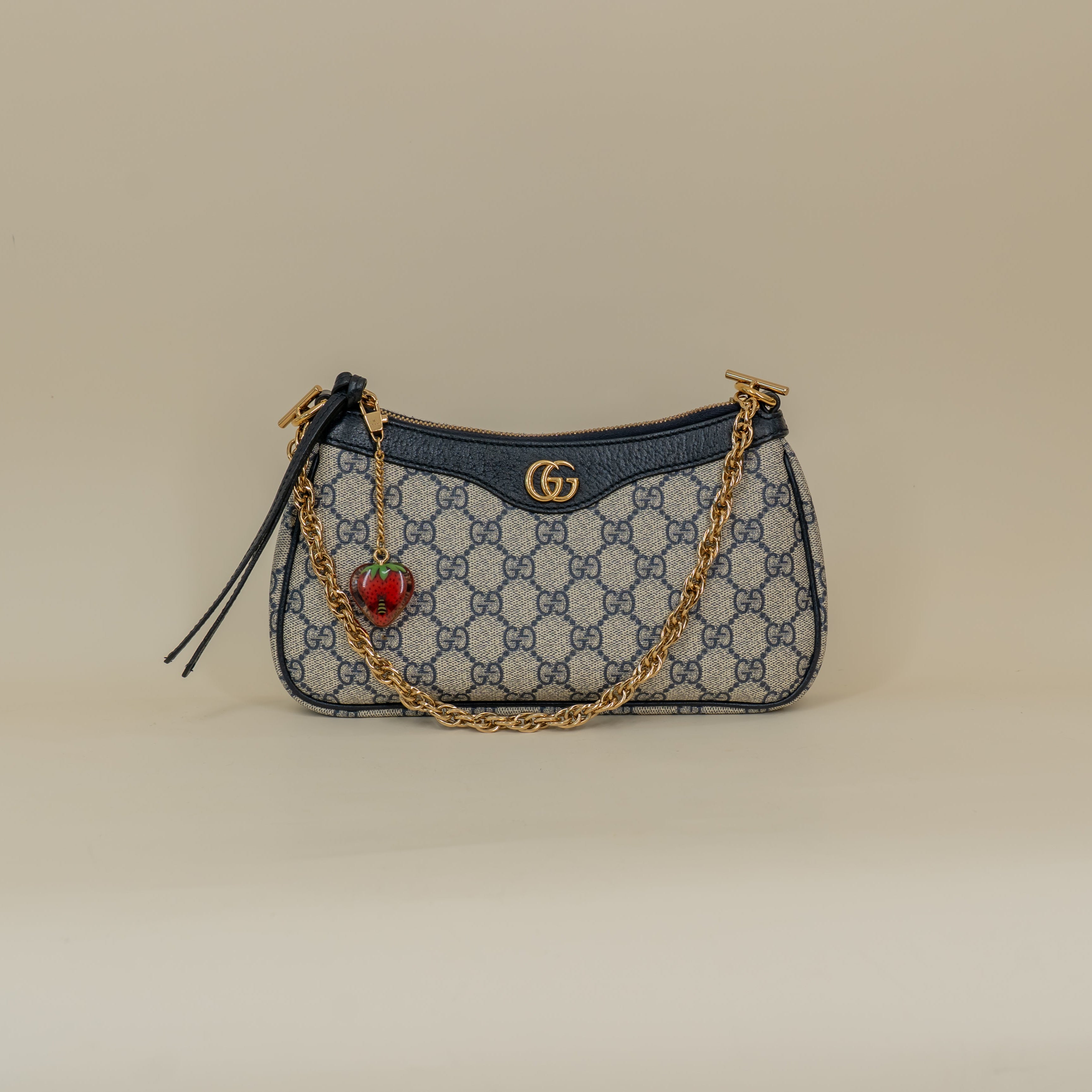 PRE-OWNED Ophidia GG Coated Canvas Strawberry Shoulder Bag