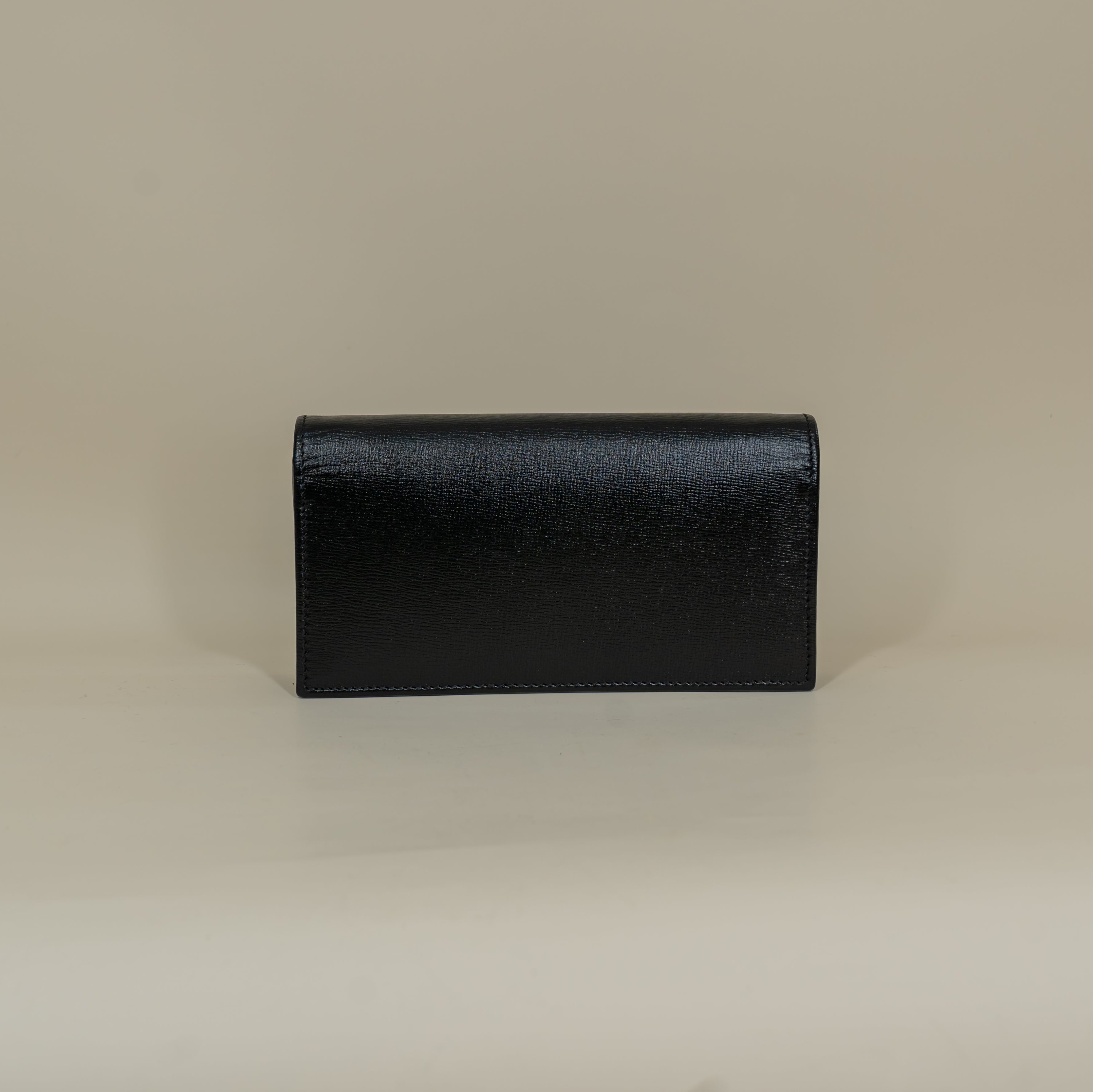 Gucci Black Leather Horsebit 1955 Wallet on Chain
