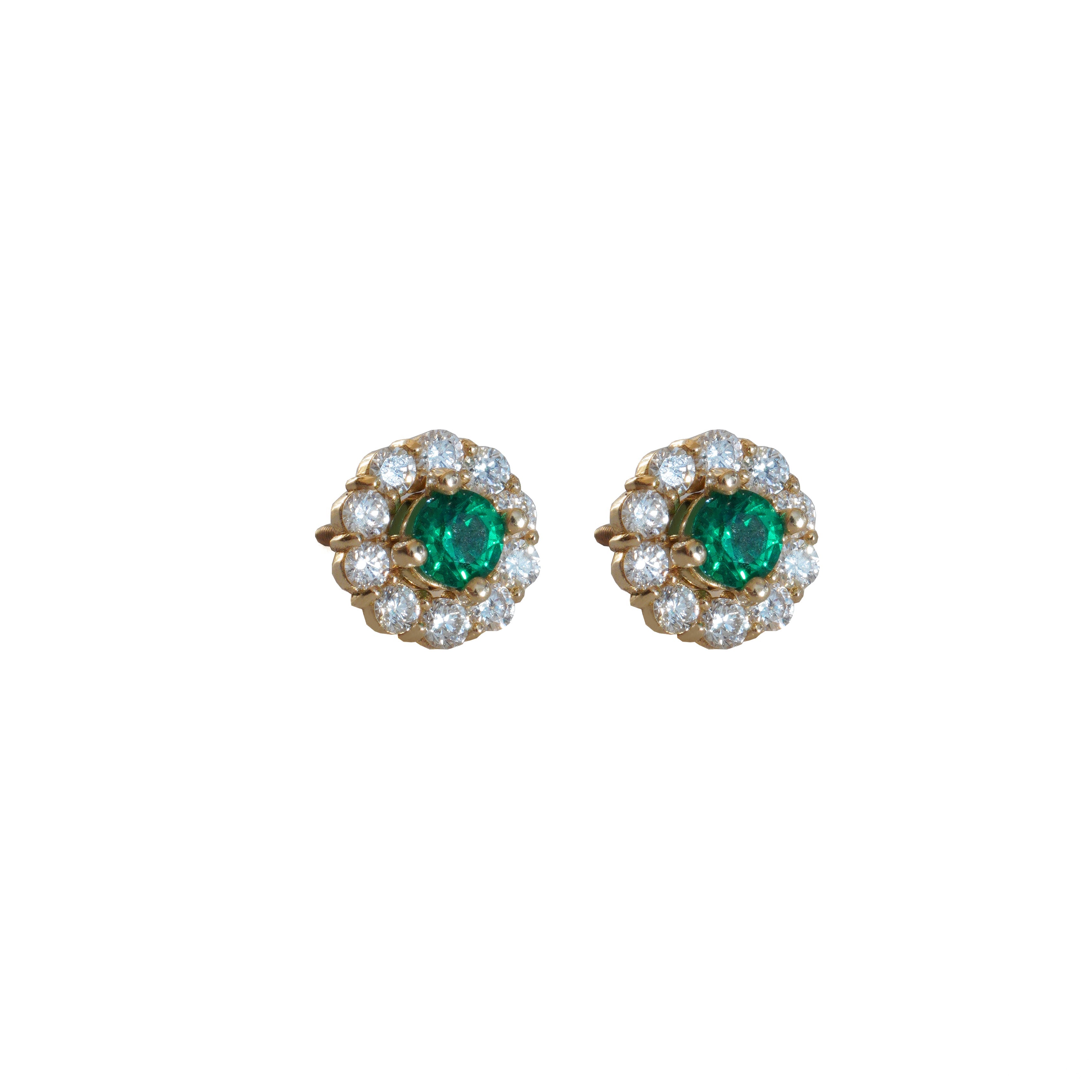 Lab Grown Emerald Studs With Jackets