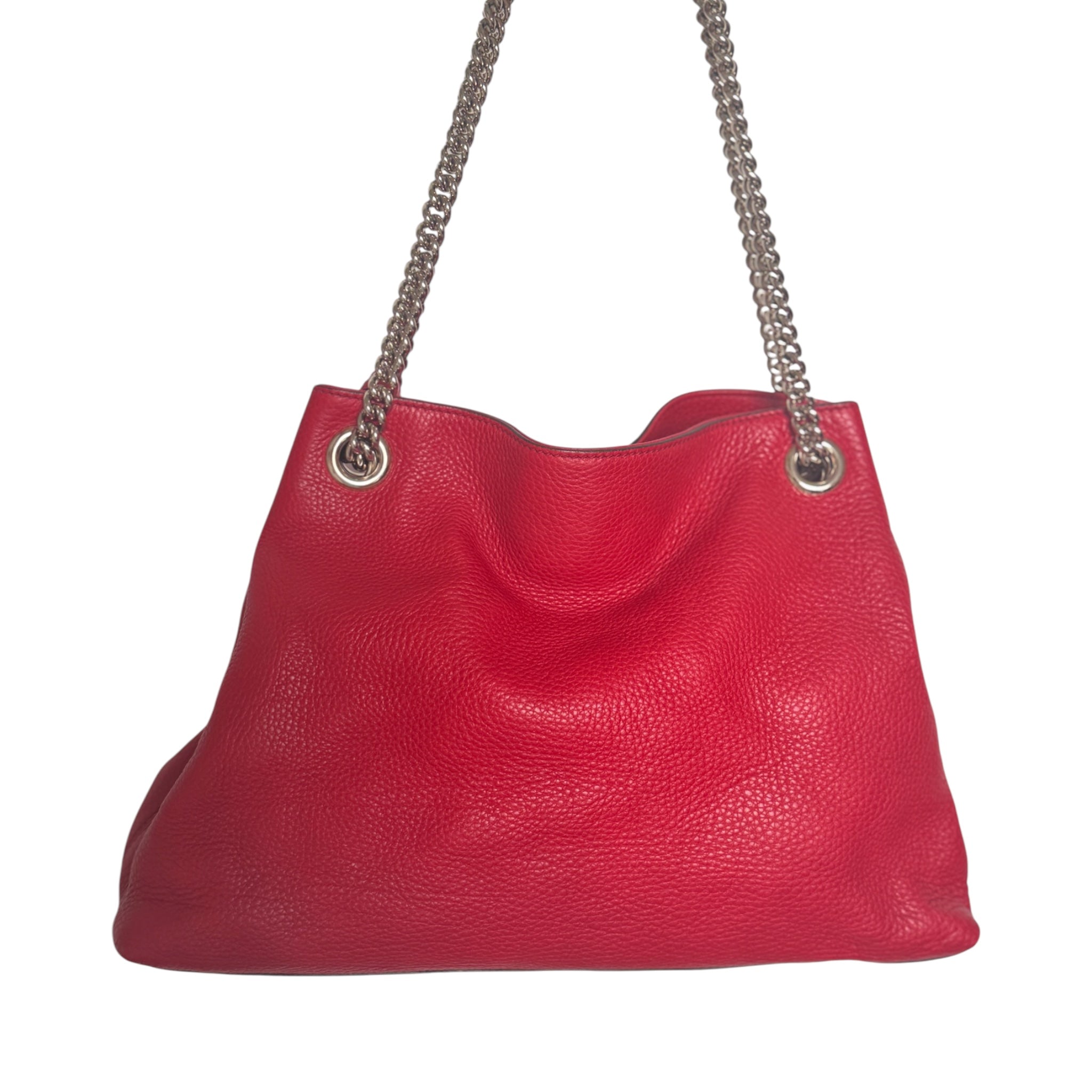 Bolso de hombro con cadena Soho de cuero rojo GG USADO