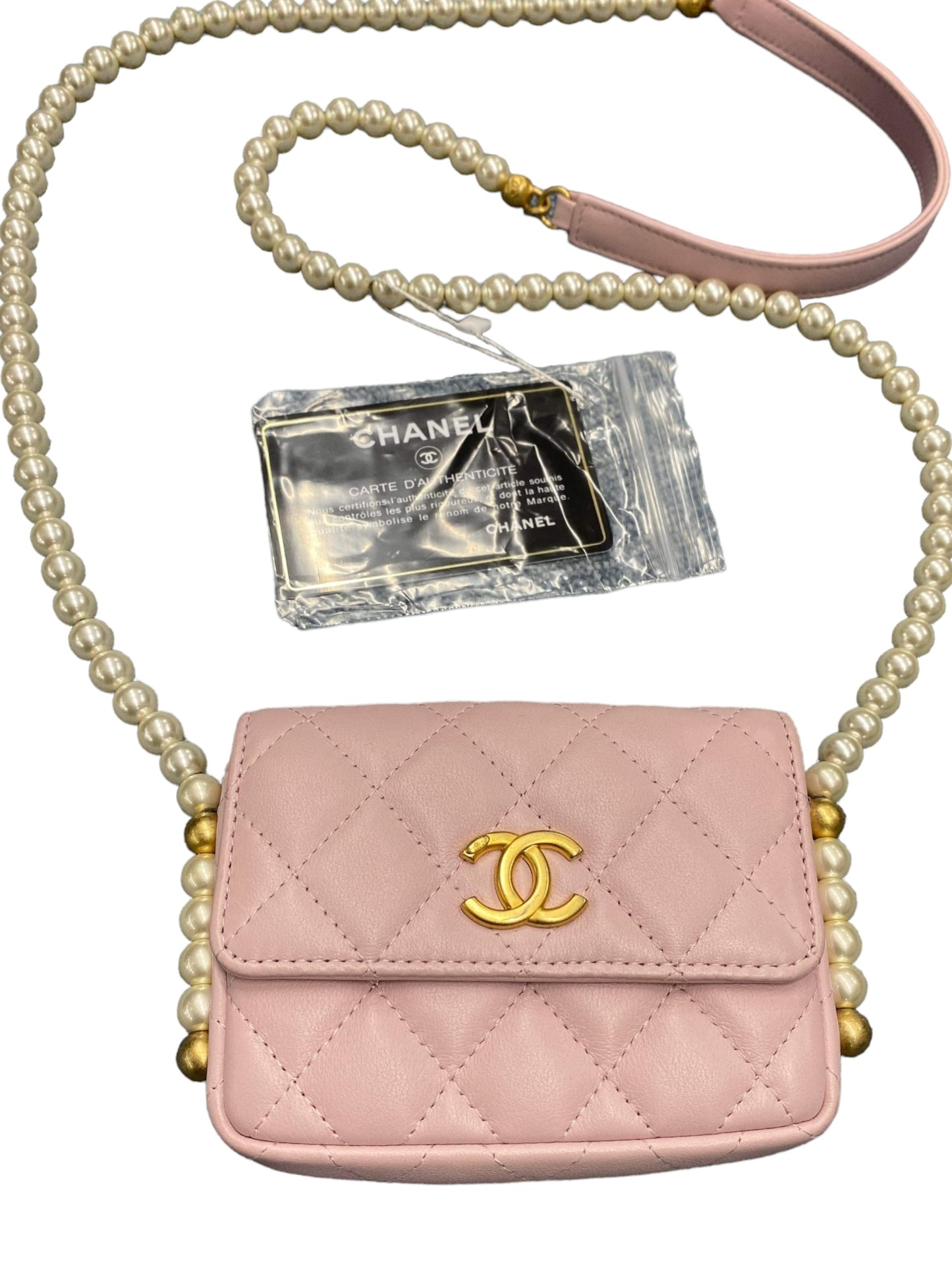 CHANEL -21S Classic Pearl Light Pink Small Wallet On Chain Crossbody Bag