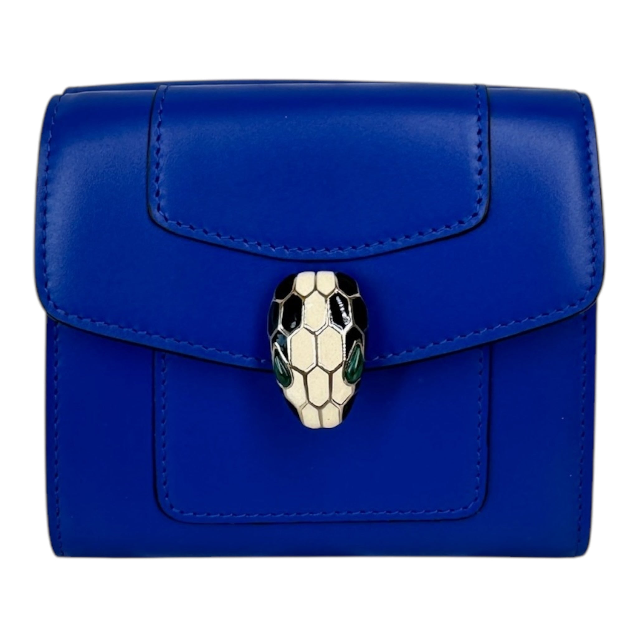 Cartera francesa plegable Serpenti Forever azul de segunda mano