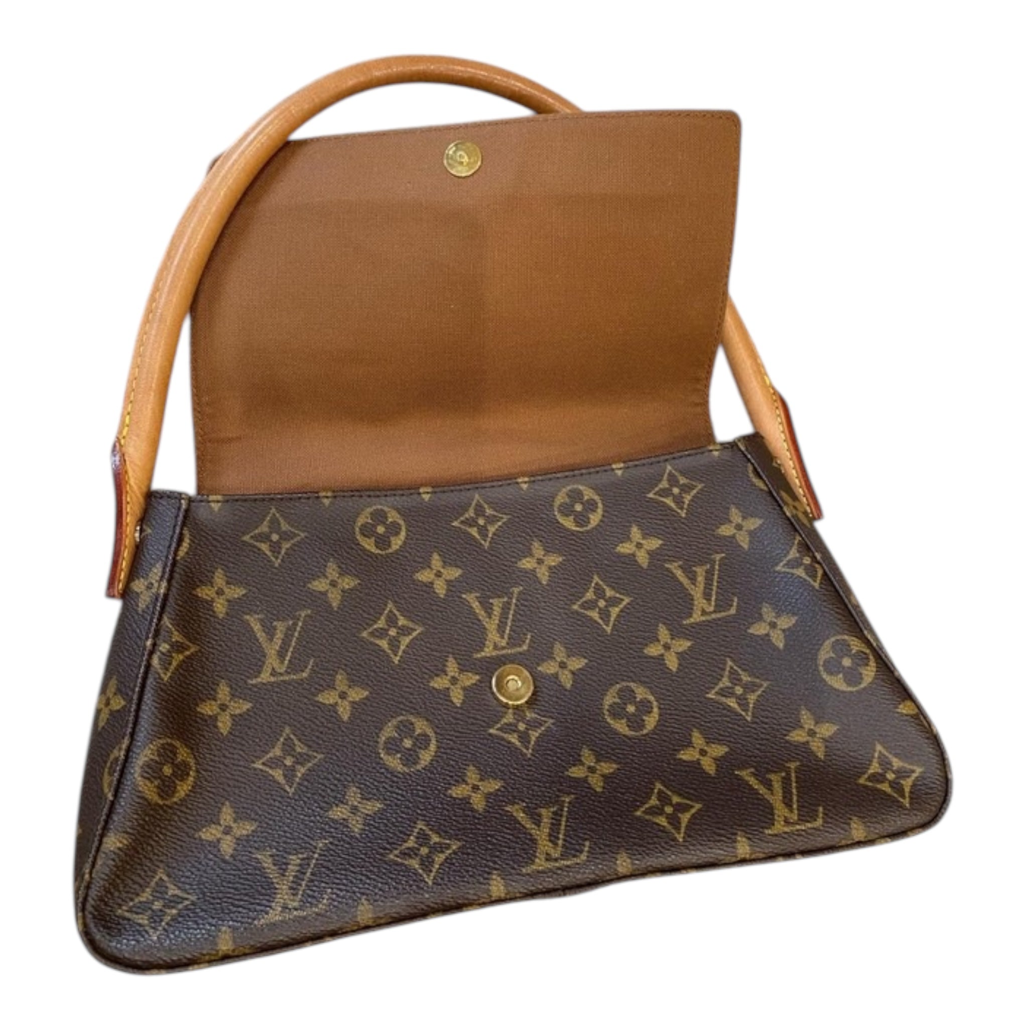 Bolso de hombro mini con lazo de lona con monograma LV USADO