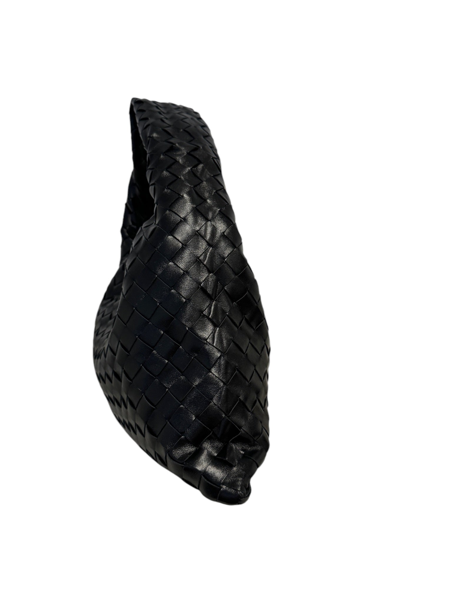 PRE-OWNED Black Nappa Intrecciato Small Hop Hobo