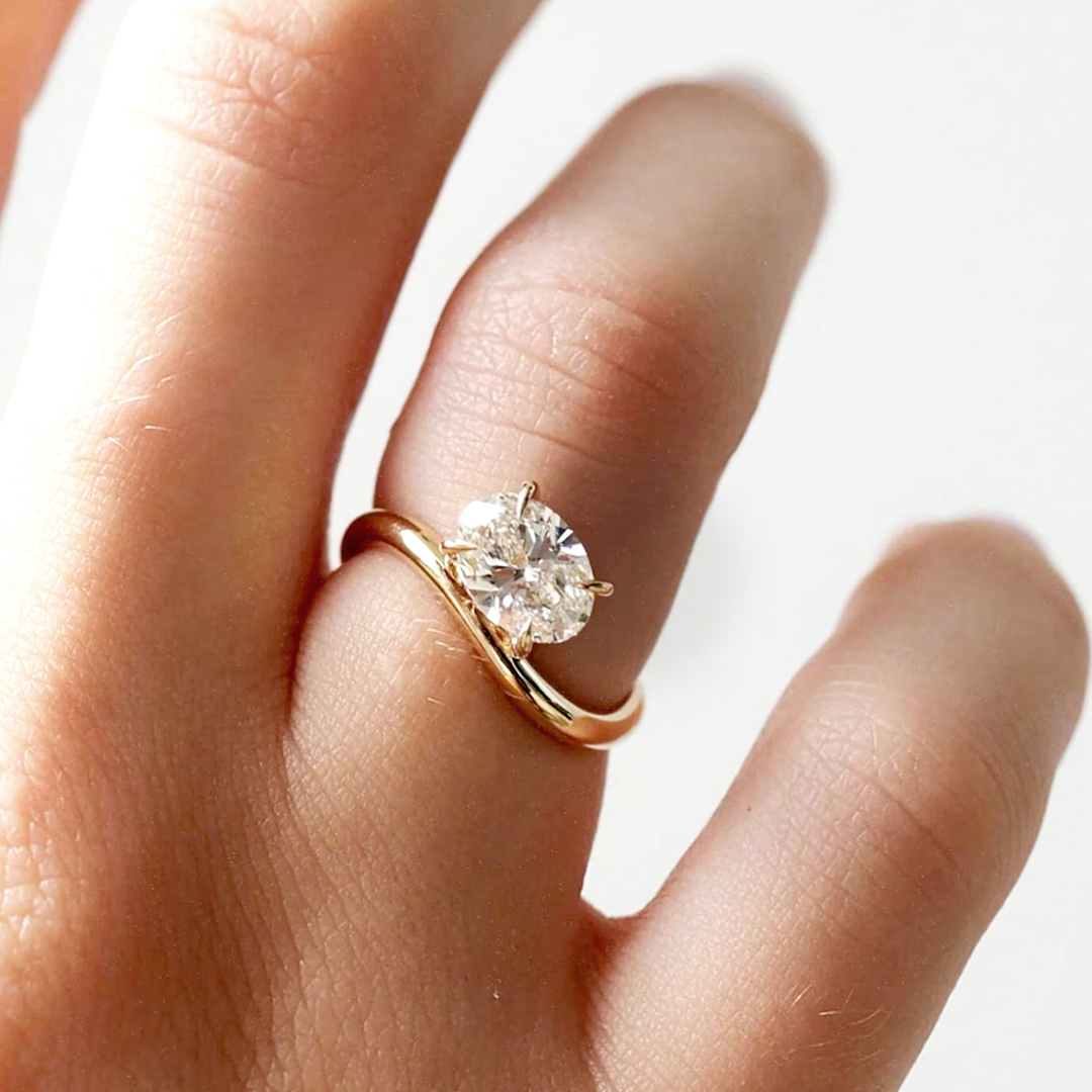 Lab Diamond Oval Pinky Ring - 0.75 ct