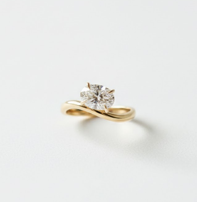 Lab Diamond Oval Pinky Ring - 0.75 ct