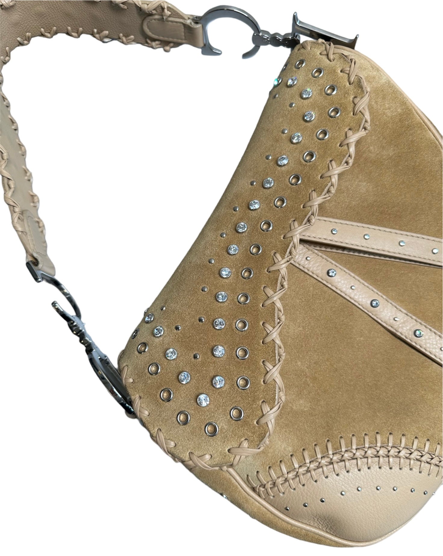DIOR - Bolso Saddle de ante con tachuelas Edición limitada