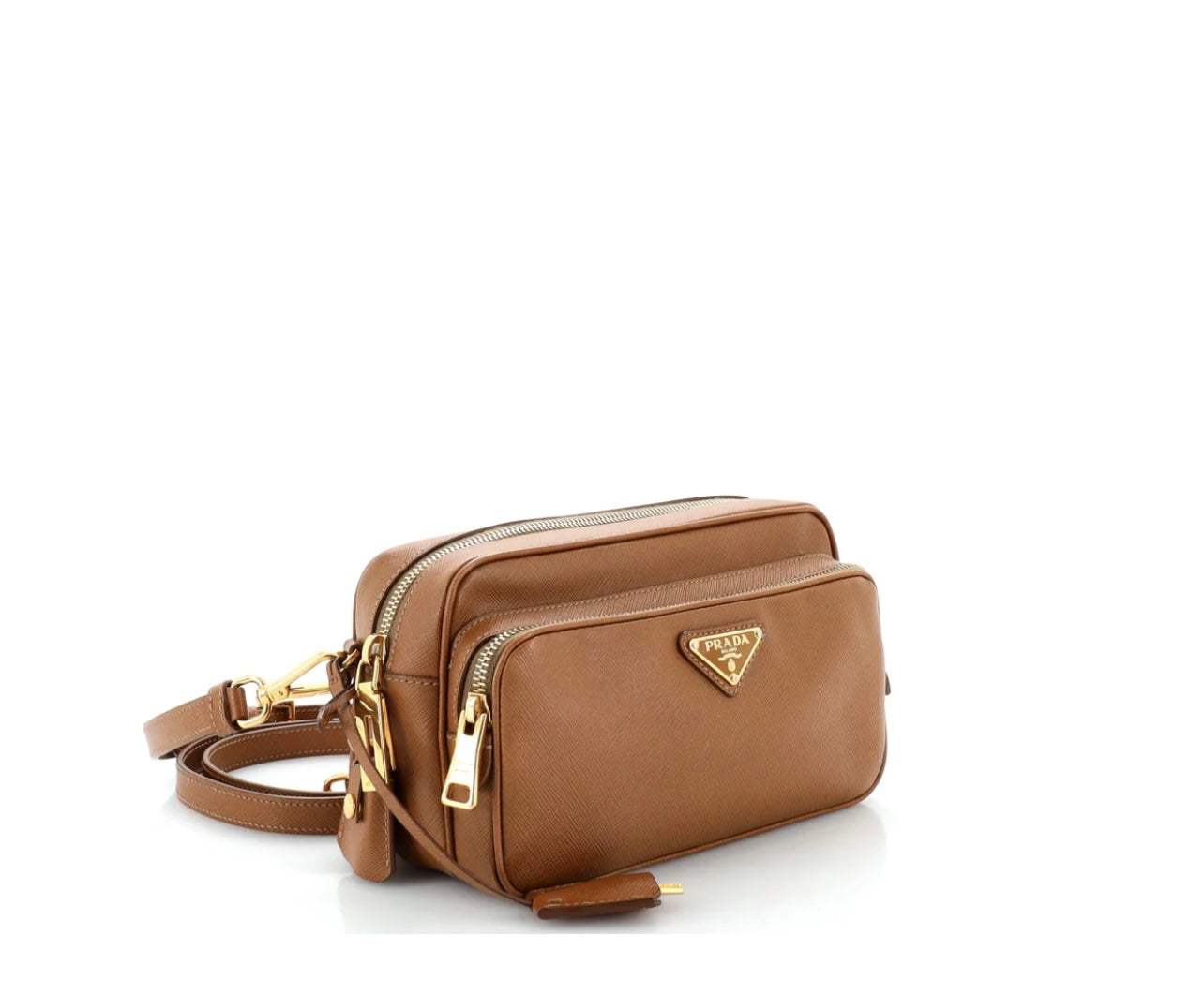 PRADA Front Pocket Crossbody Bag Saffiano Leather Small