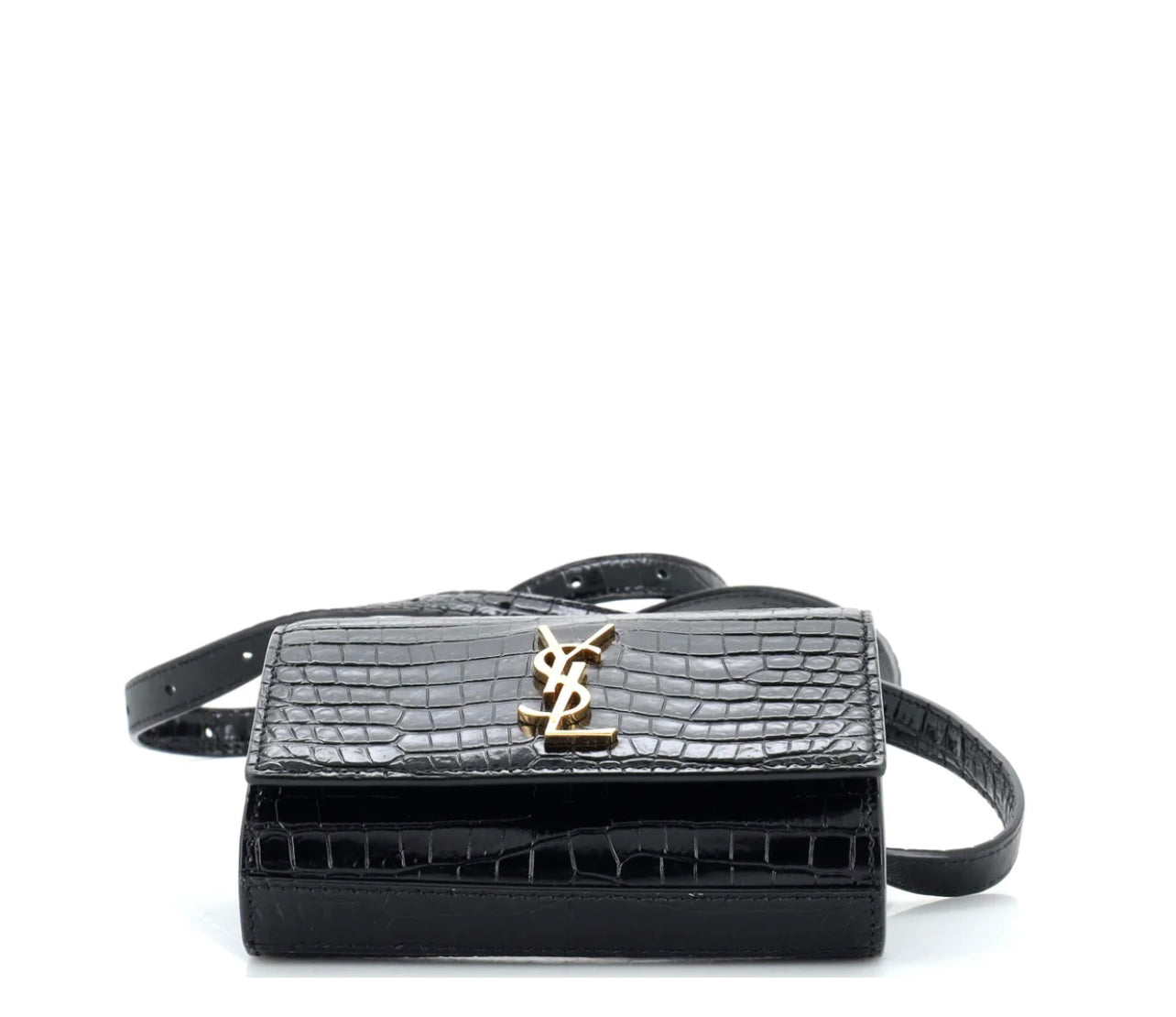 SAINT LAURENT - Classic Monogram Kate Belt Bag Crocodrile