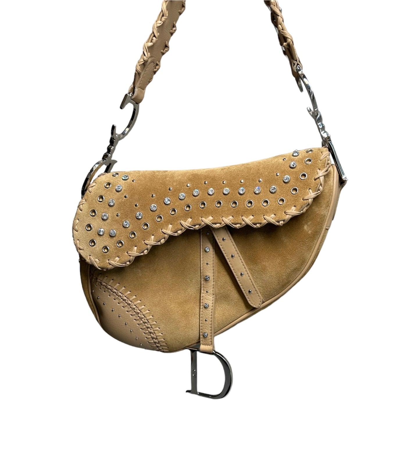 DIOR - Suede Studded Saddle Bag Limited Edition