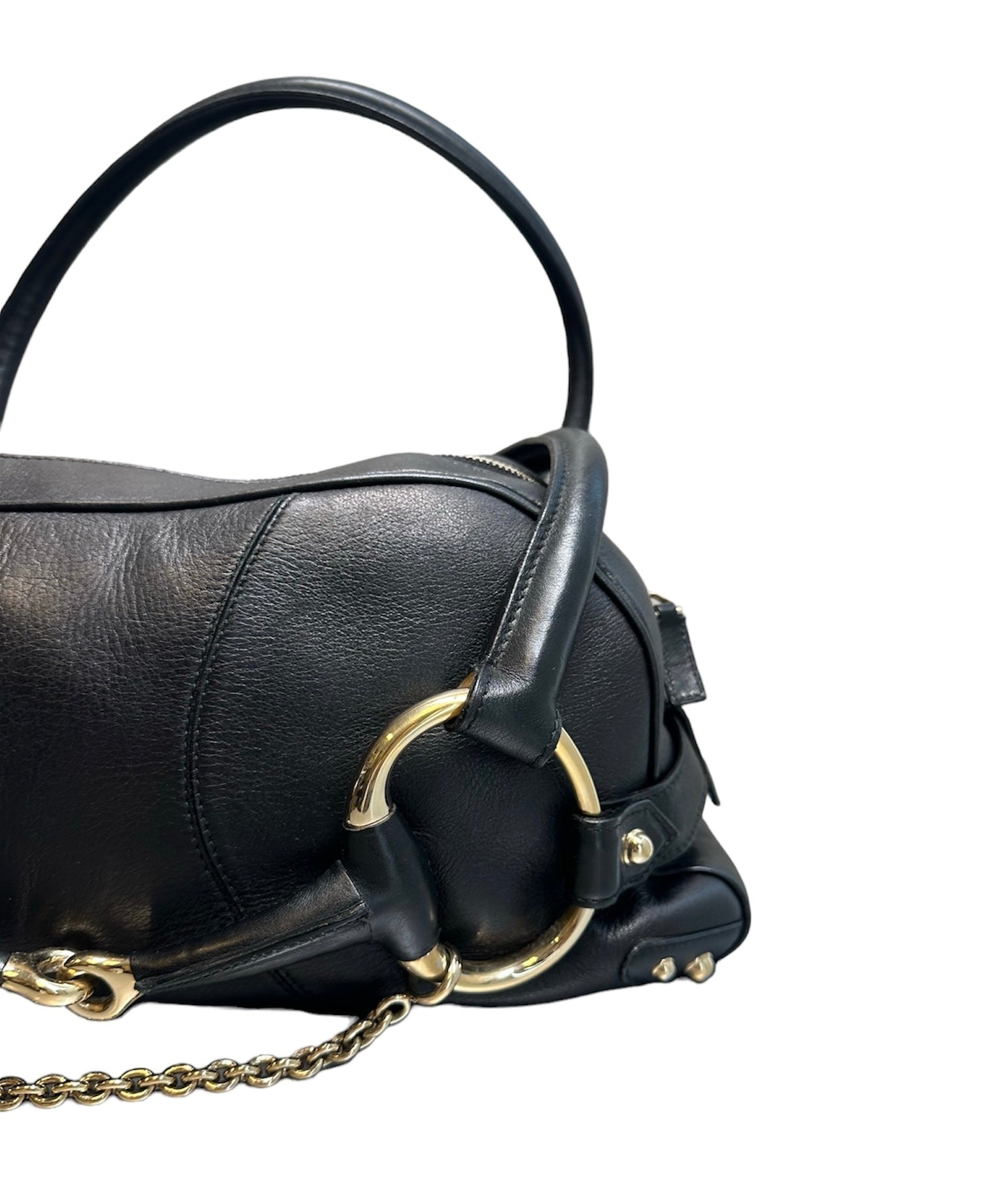 GUCCI - Bolso de hombro grande con diseño de caballo en color negro
