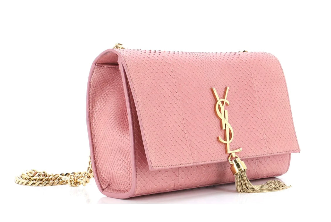 SAINT LAURENT - Classic Monogram Tassel Crossbody Bag Python Medium