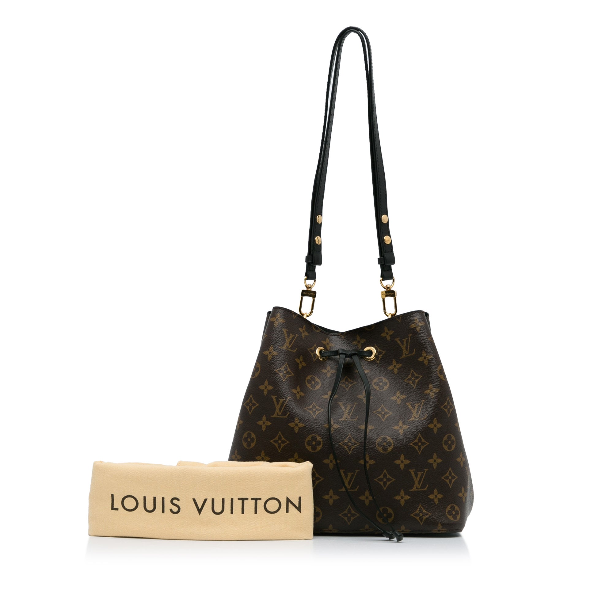 LOUIS VUITTON - Bolso de mano negro Monogram Neonoe MM