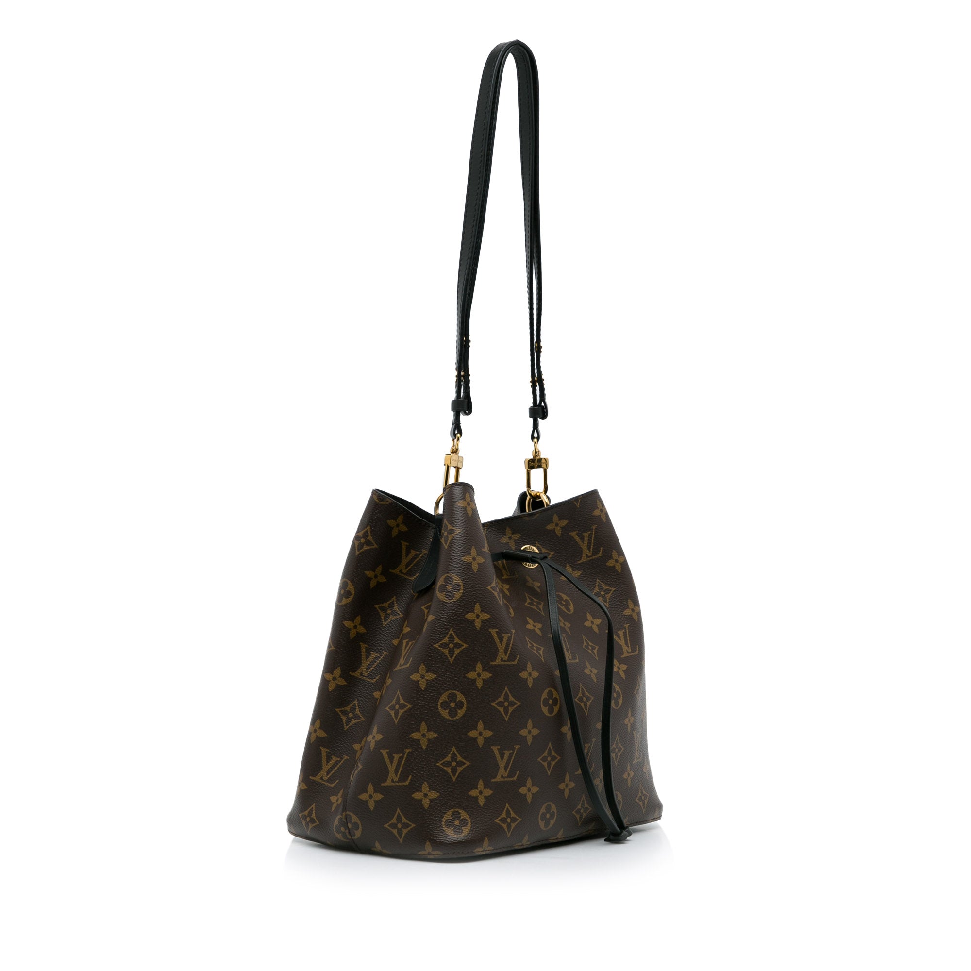 LOUIS VUITTON - Bolso de mano negro Monogram Neonoe MM