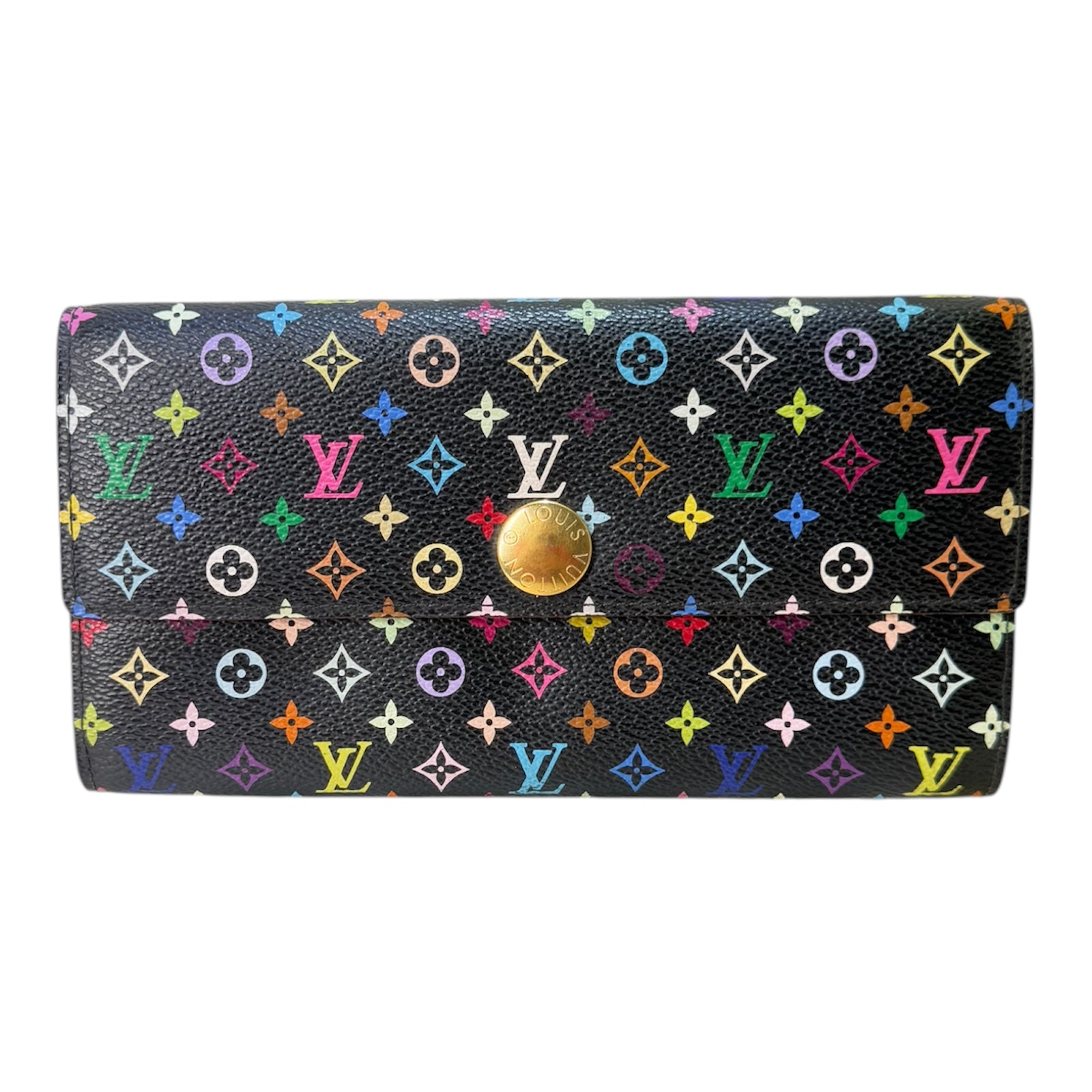 Cartera Sarah multicolor LV Monogram de segunda mano en color negro