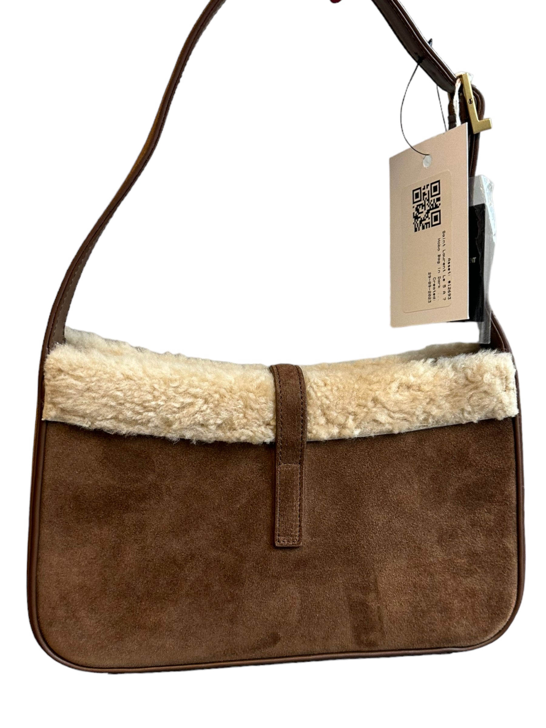 SAINT LAURENT - Le 5 A 7 Hobo Bag in Dark Cigar