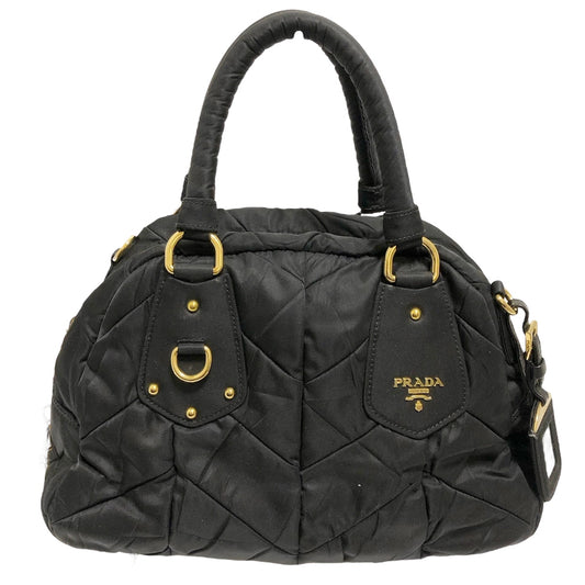 PRADA - Black Tessuto Nylon Quiltin Bauletto