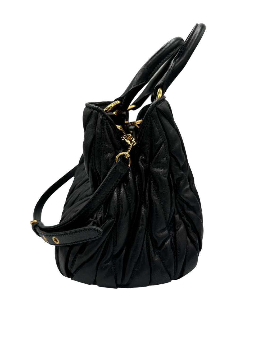 MIUMIU - Matelasse Handbag Black Leather