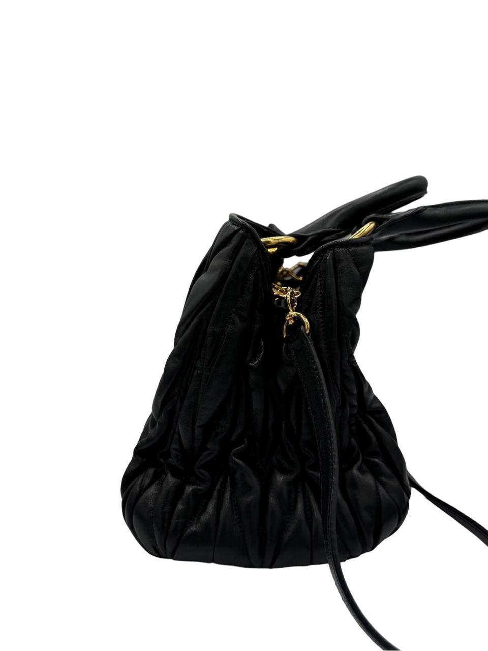 MIUMIU - Matelasse Handbag Black Leather