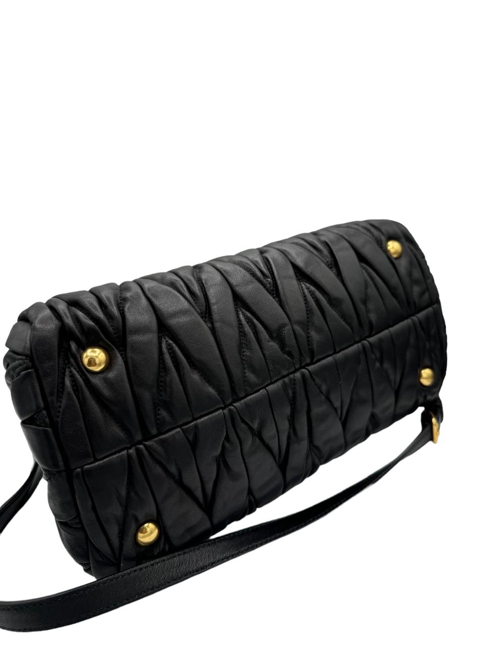 MIUMIU - Matelasse Handbag Black Leather