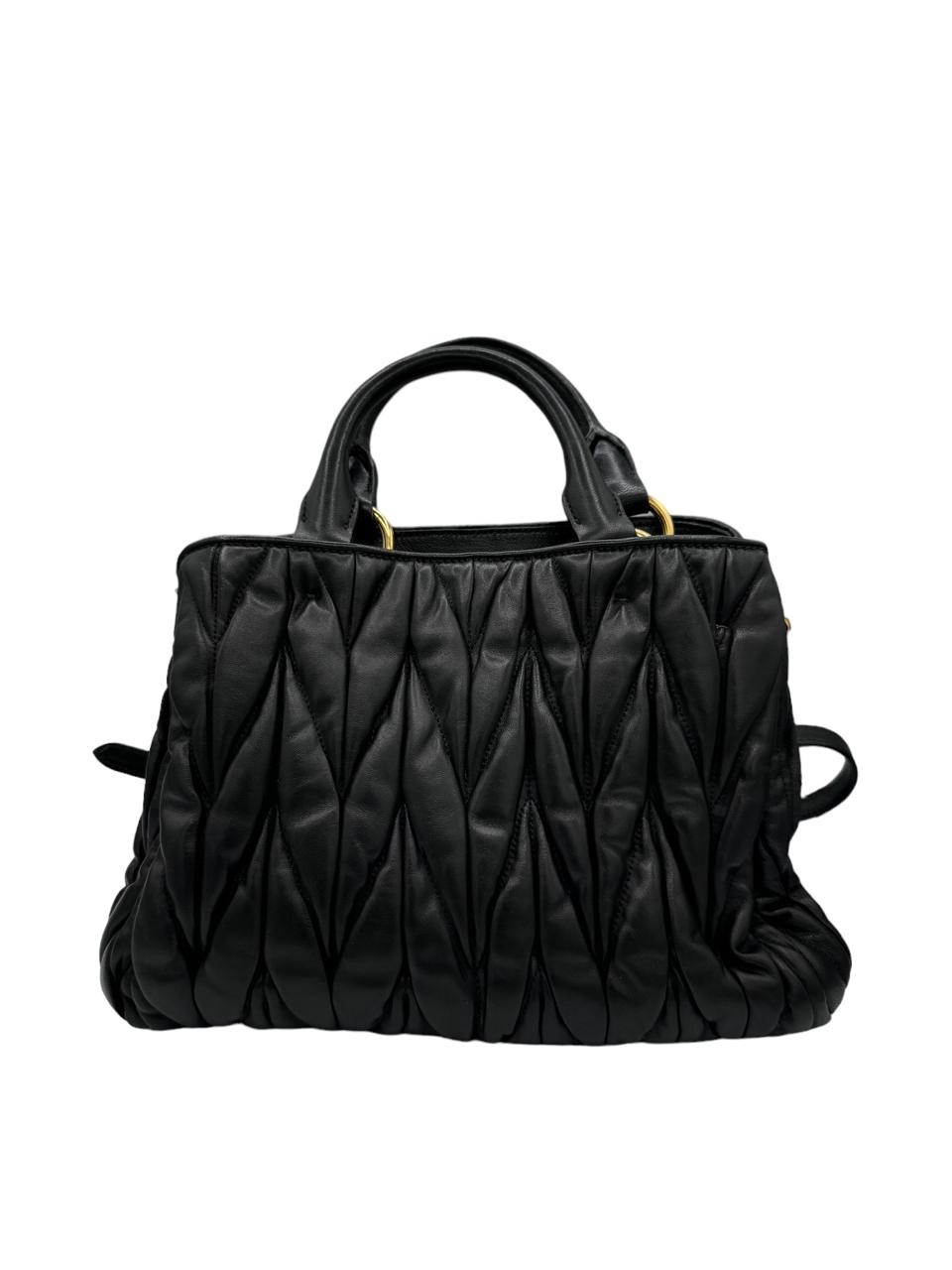 MIUMIU - Matelasse Handbag Black Leather