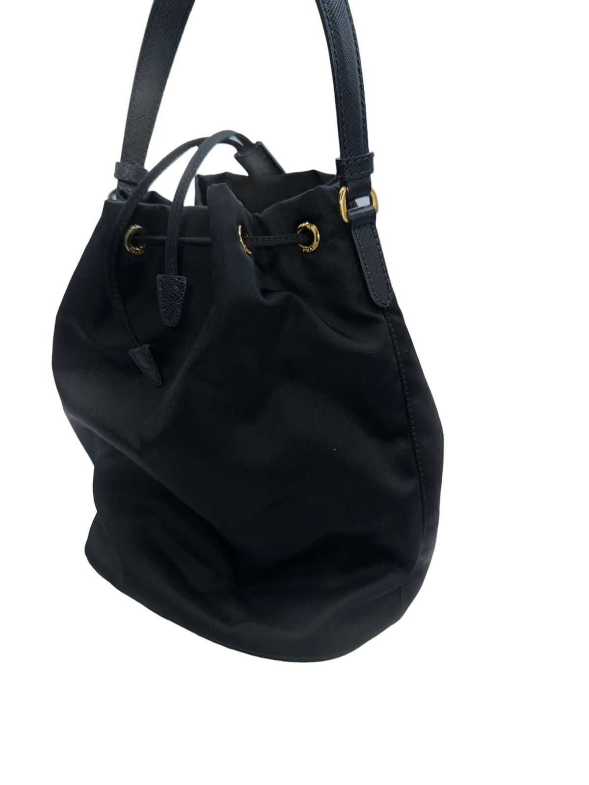 PRADA - Handbag Black Nylon Leather