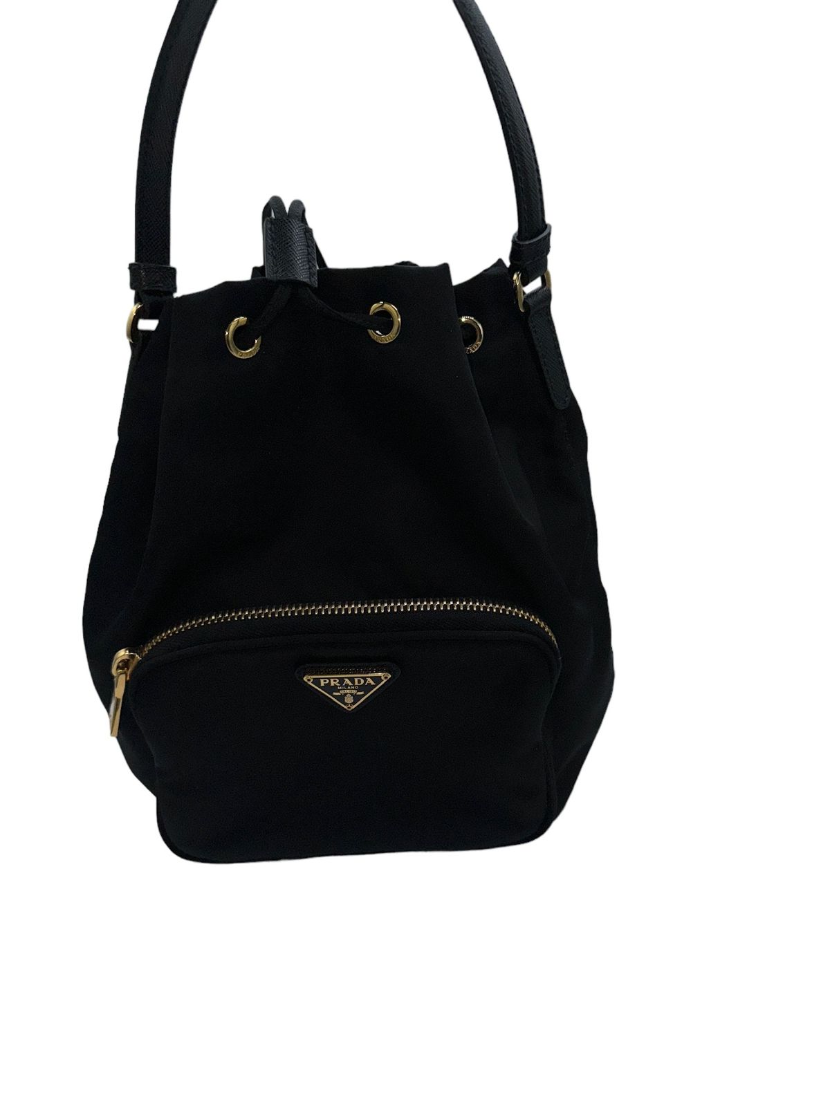 PRADA - Handbag Black Nylon Leather