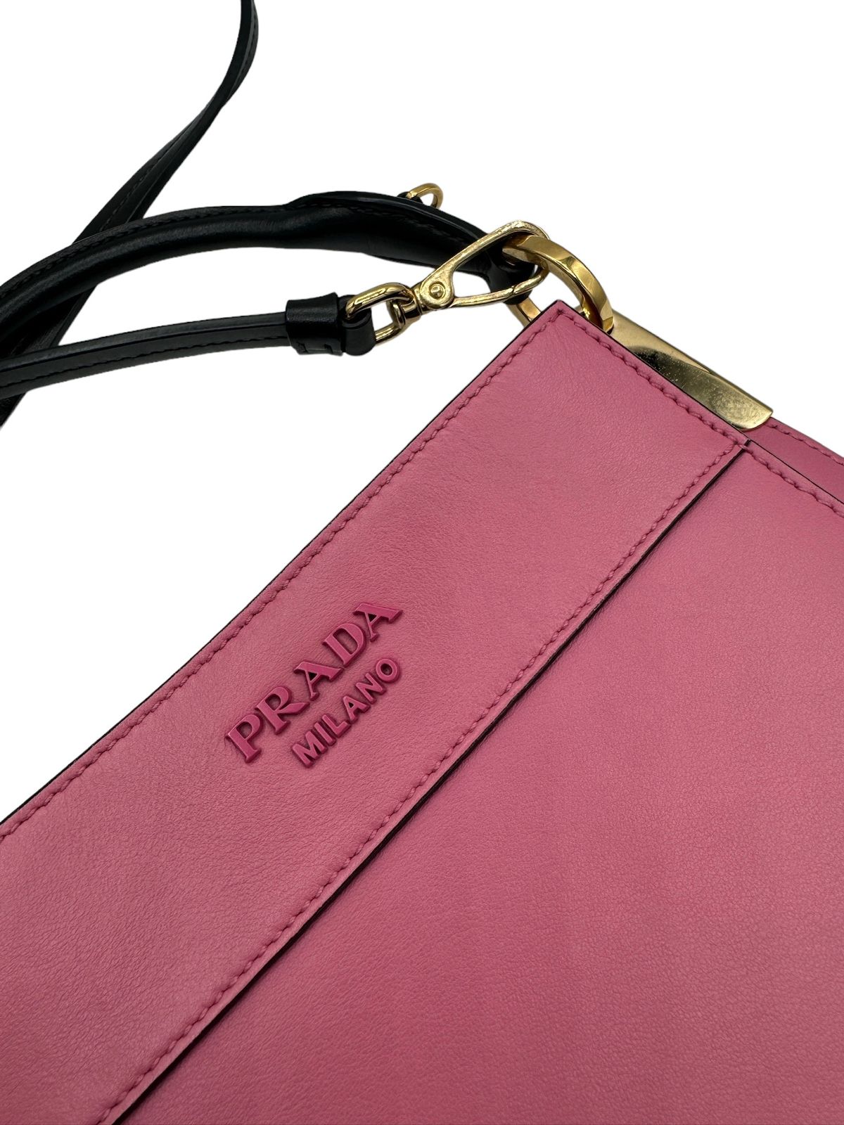 PRADA - Margit Handbag Pink Black Leather