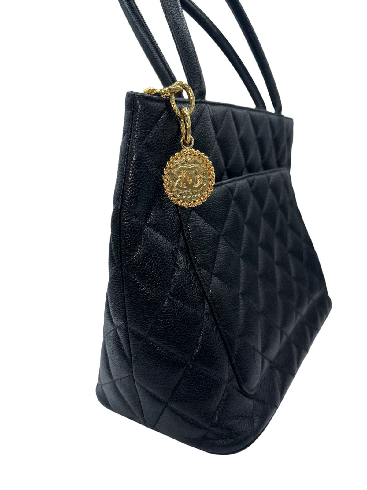 CHANEL - Caviar Medallion Tote Bag Black Caviar Skin