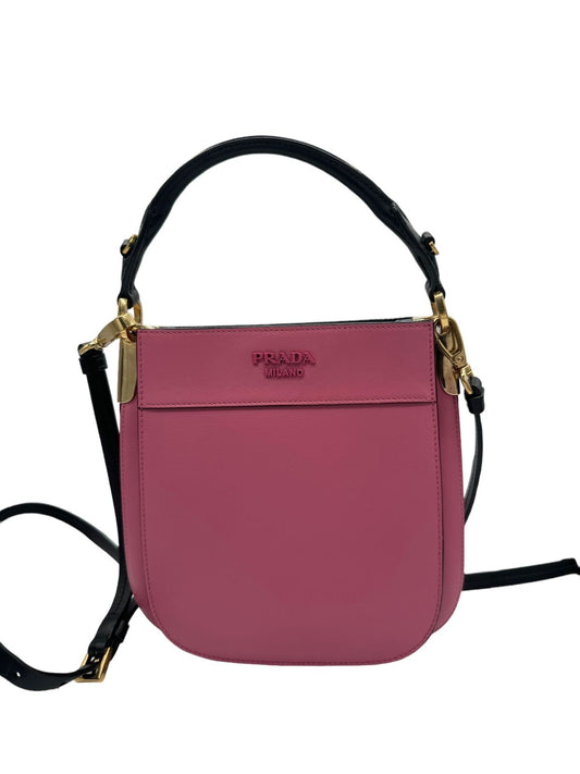 PRADA - Margit Handbag Pink Black Leather