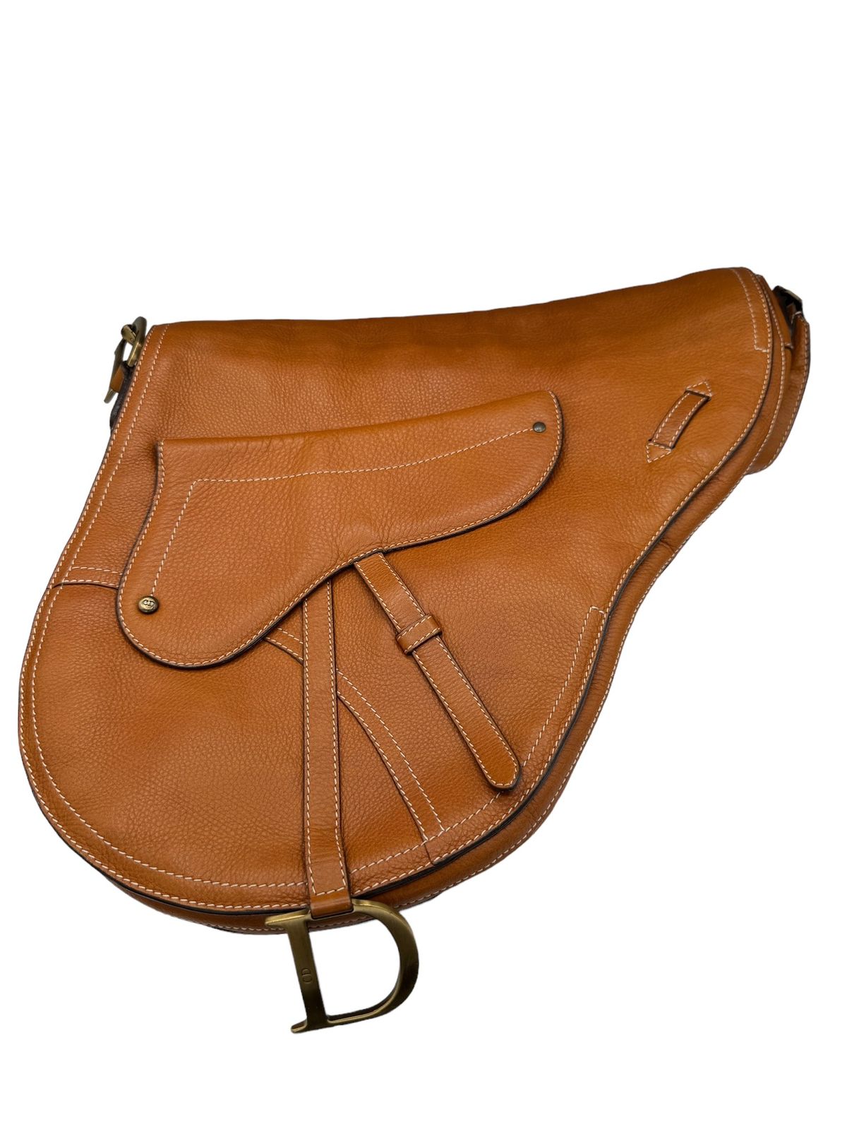 DIOR - Saddle Bag Bolso de hombro Cuero marrón claro