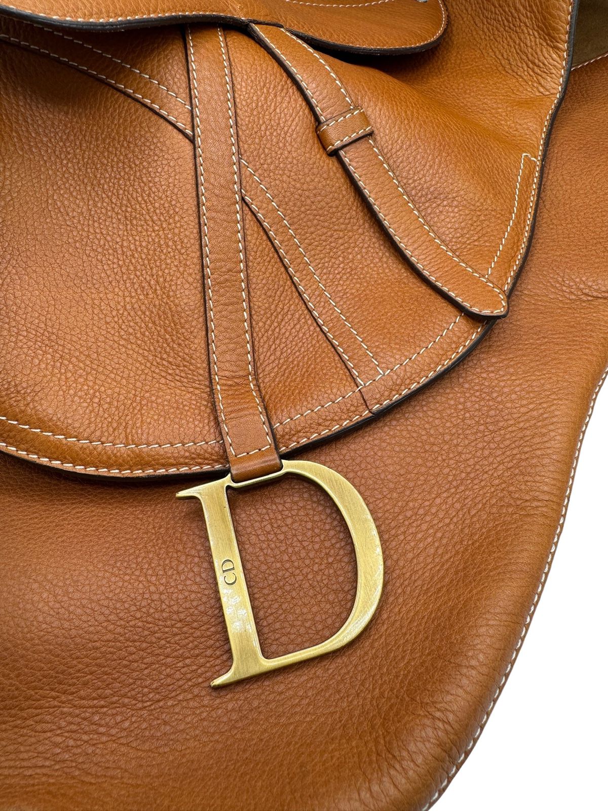 DIOR - Saddle Bag Shoulder Bag Light Brown Leather