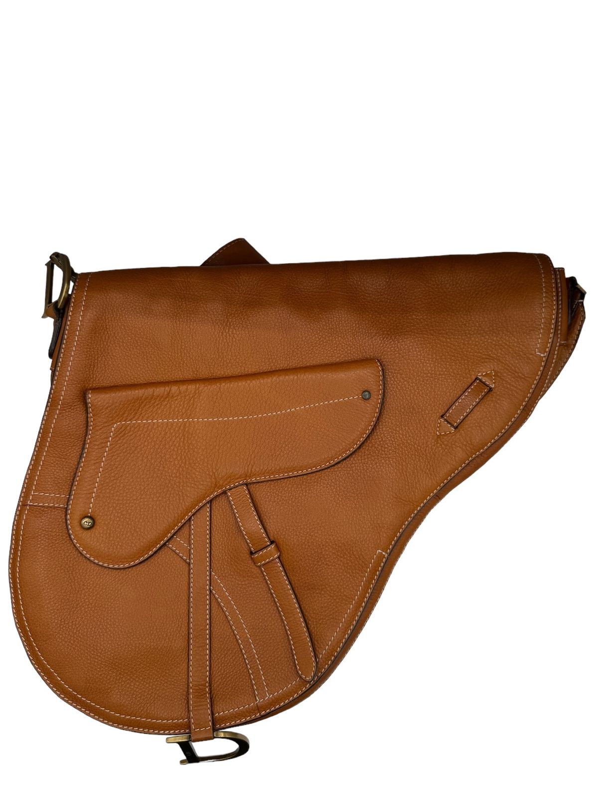 DIOR - Saddle Bag Bolso de hombro Cuero marrón claro