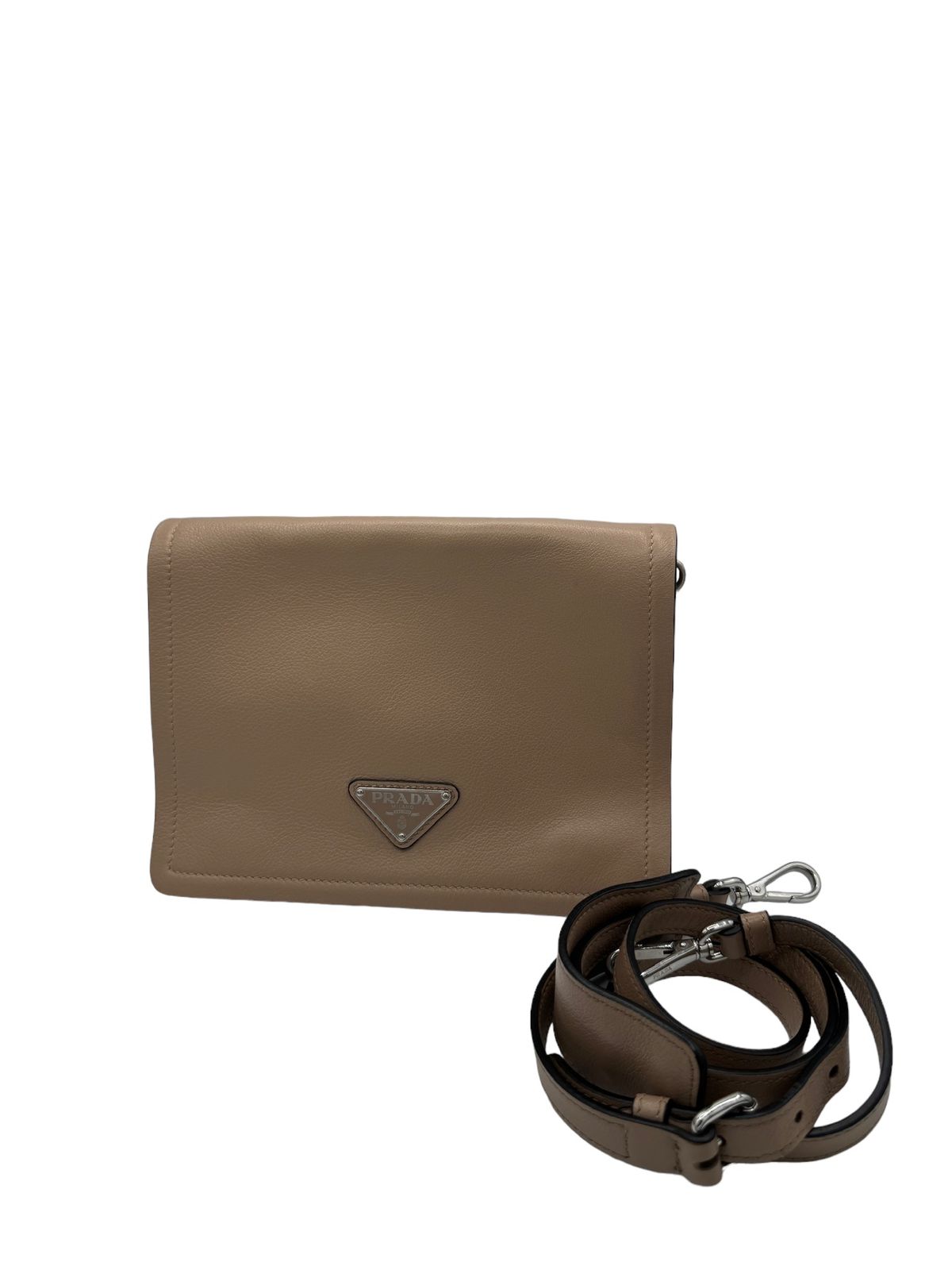 PRADA - Shoulder Bag Beige Leather