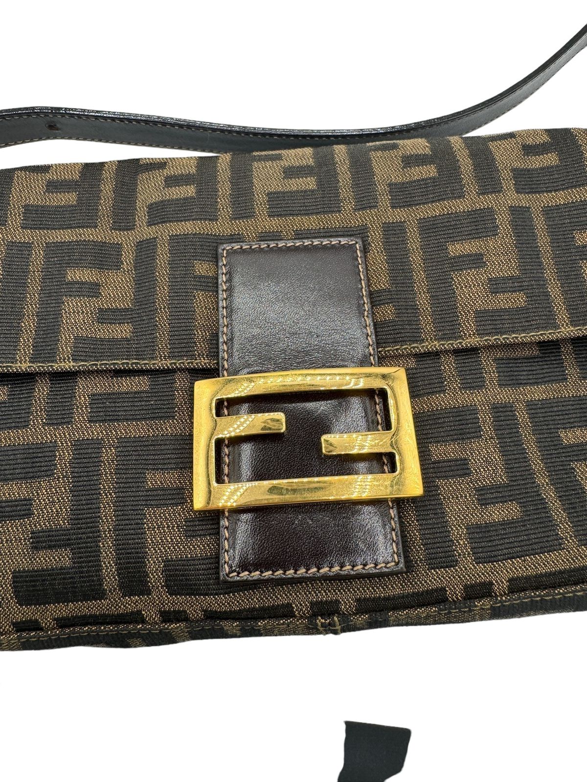 FENDI - Mama Bucket Handbag Light Brown Dark Brown Jacquard