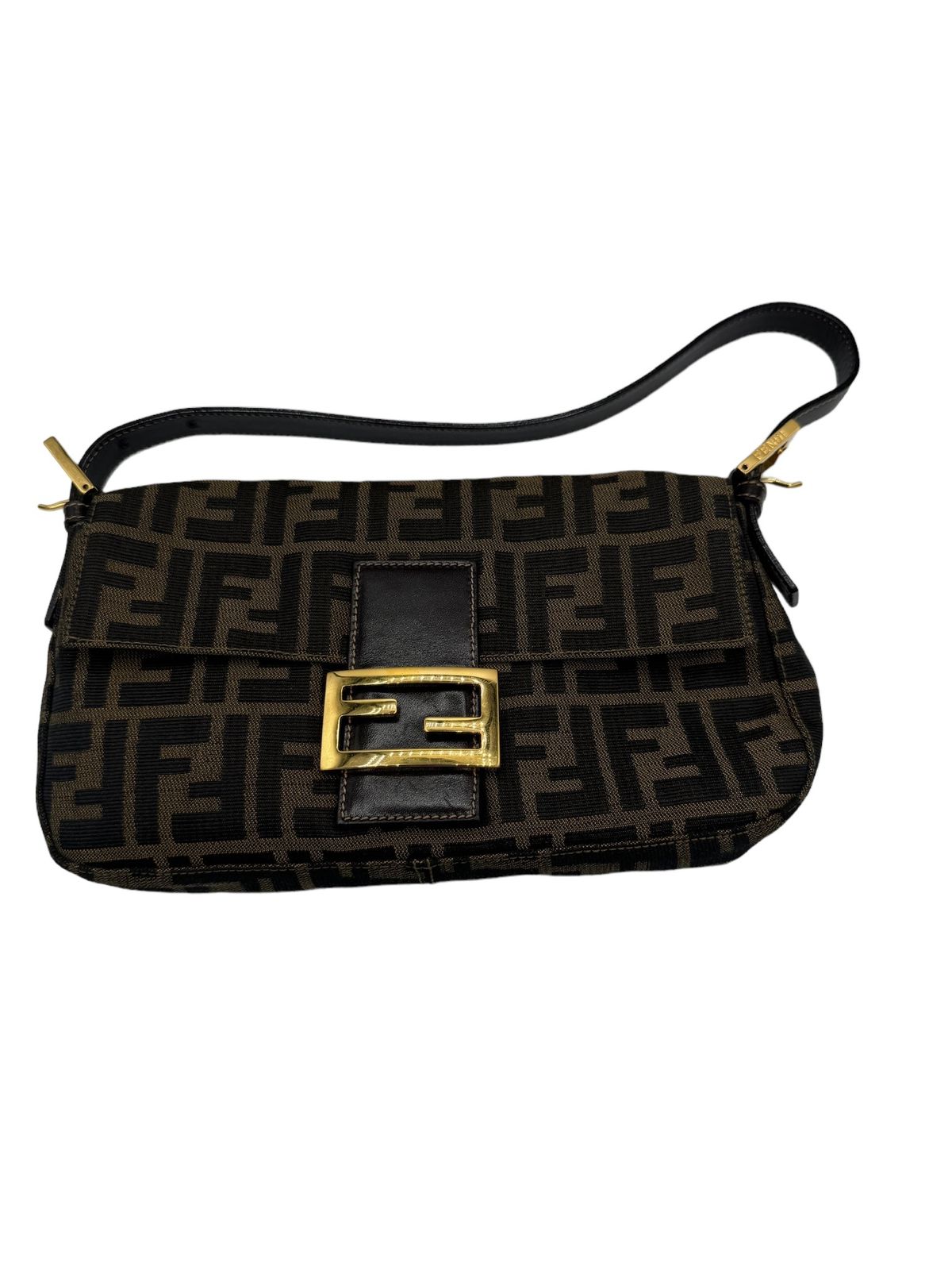 FENDI - Mama Bucket Handbag Light Brown Dark Brown Jacquard