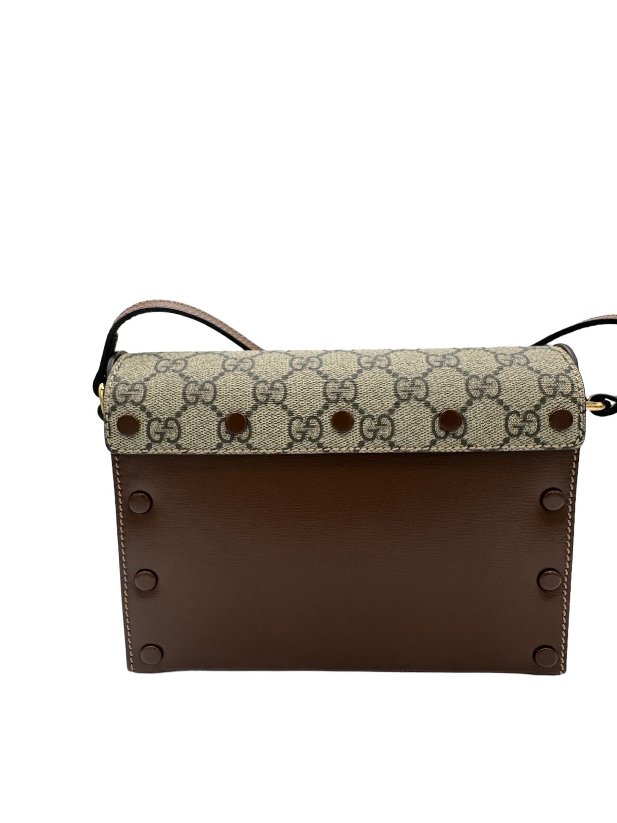 GUCCI - Bolso de hombro Supreme Beige Rojo Multi PVC Cuero