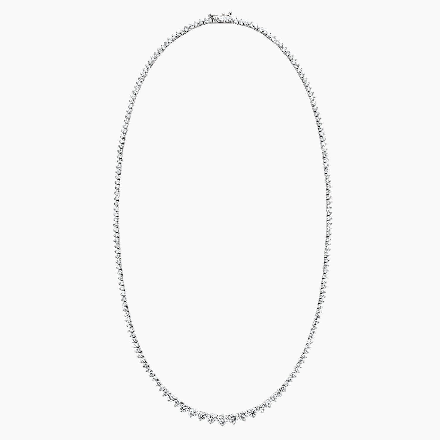 Graduated LAB Tennis Necklace 12ct – 14K Yellow Gold