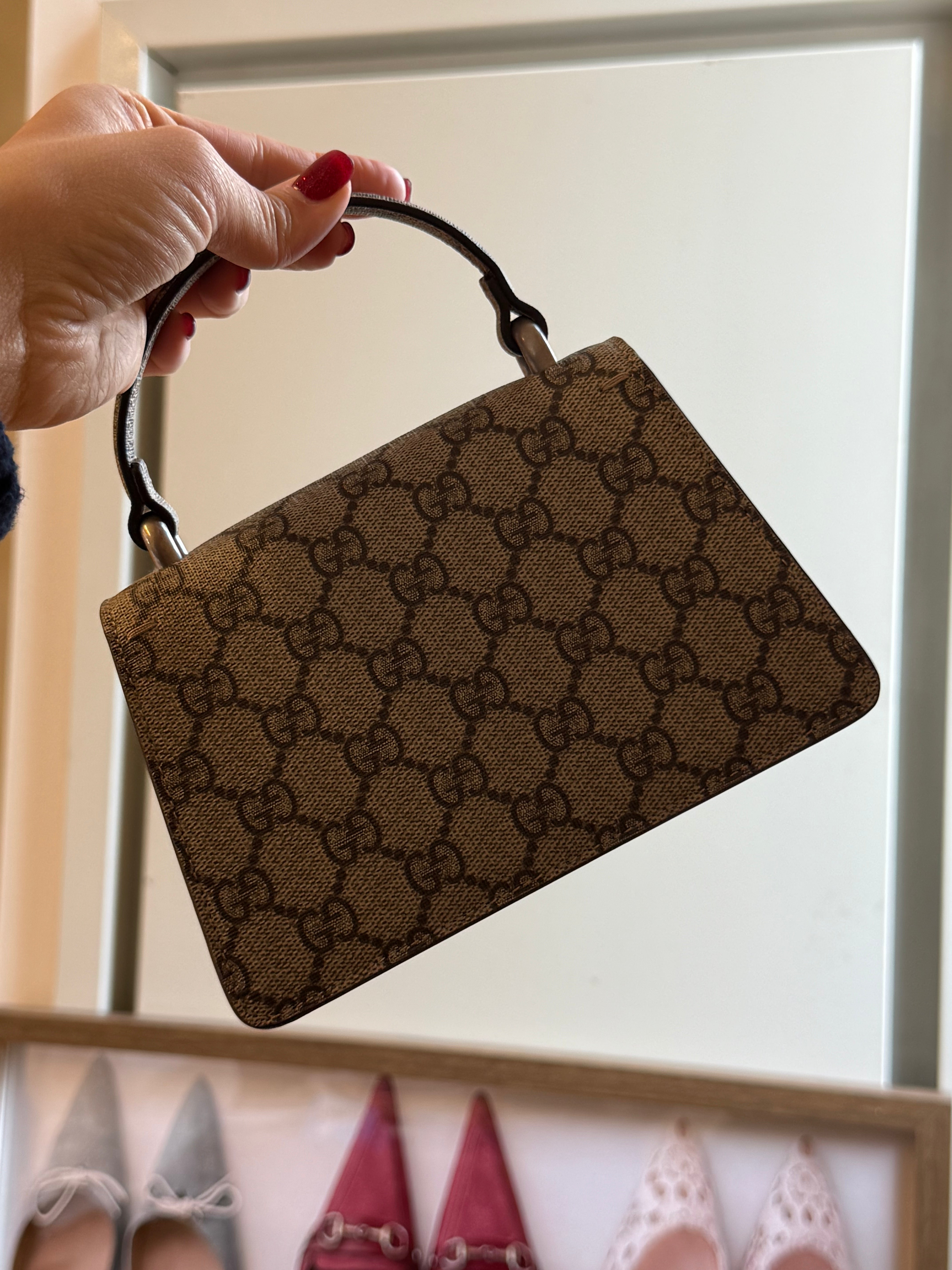 PRE-LOVED Supreme Monogram Mini Dionysus Top Handle Bag Taupe