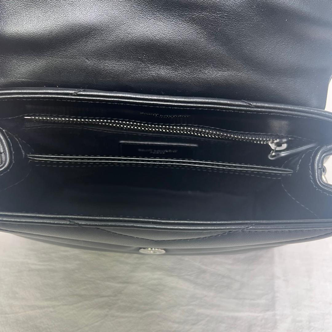 PRE-OWNED Black Calfskin Y Quilted Monogram Toy Loulou Crossbody Bag (PART I)