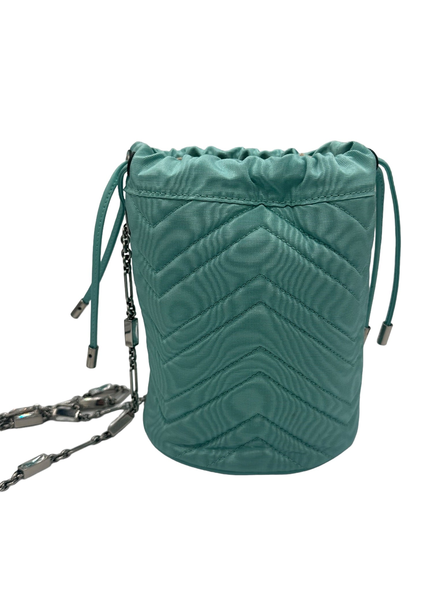 Bolso tipo cubo de piel de becerro con cristales y tejido GG Moire de segunda mano