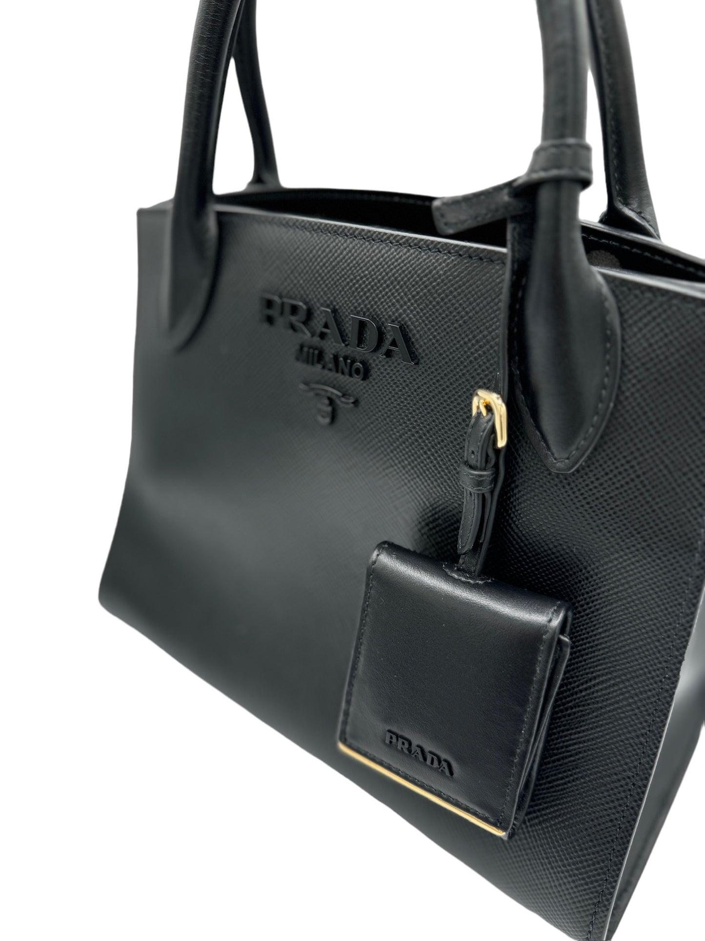 PRADA - Monochrome Tote Bag Black Saffiano Cuir Leather