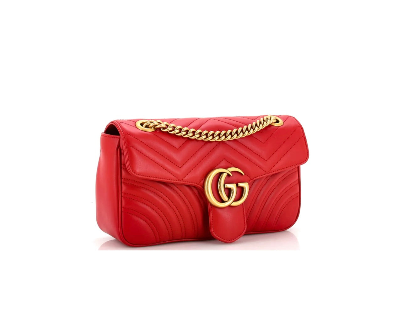 GUCCI - GG RED Marmont Flap Bag Matelasse Small