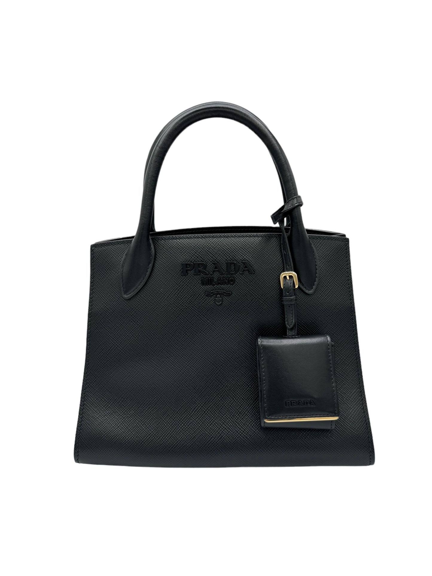 PRADA - Monochrome Tote Bag Black Saffiano Cuir Leather