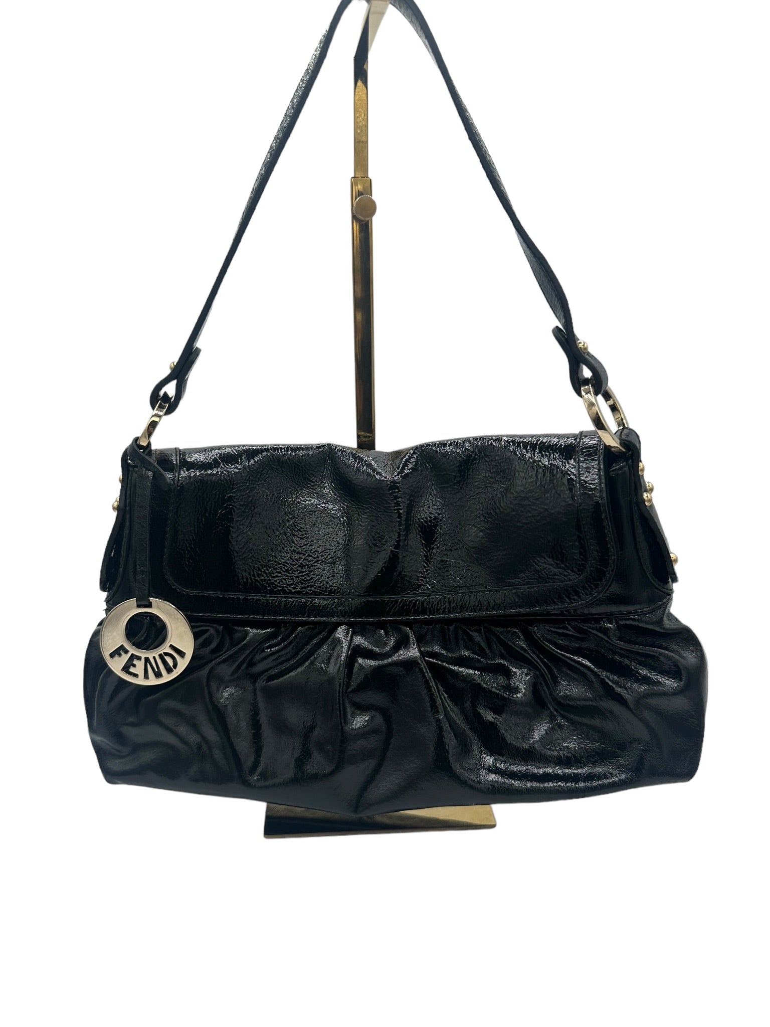 FENDI - Black Patent Chef Flap Bag