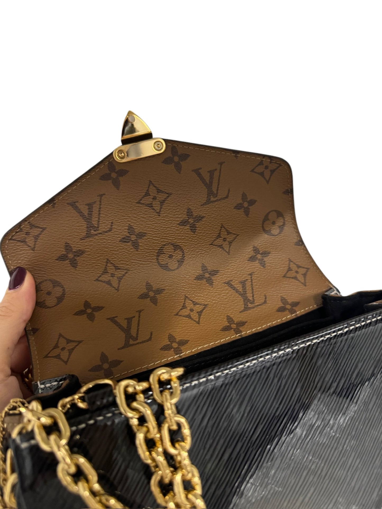 PRE-OWNED LV Black Shiny Epi Reverse Monogram Canvas Mini Pochette Metis (PART 1)