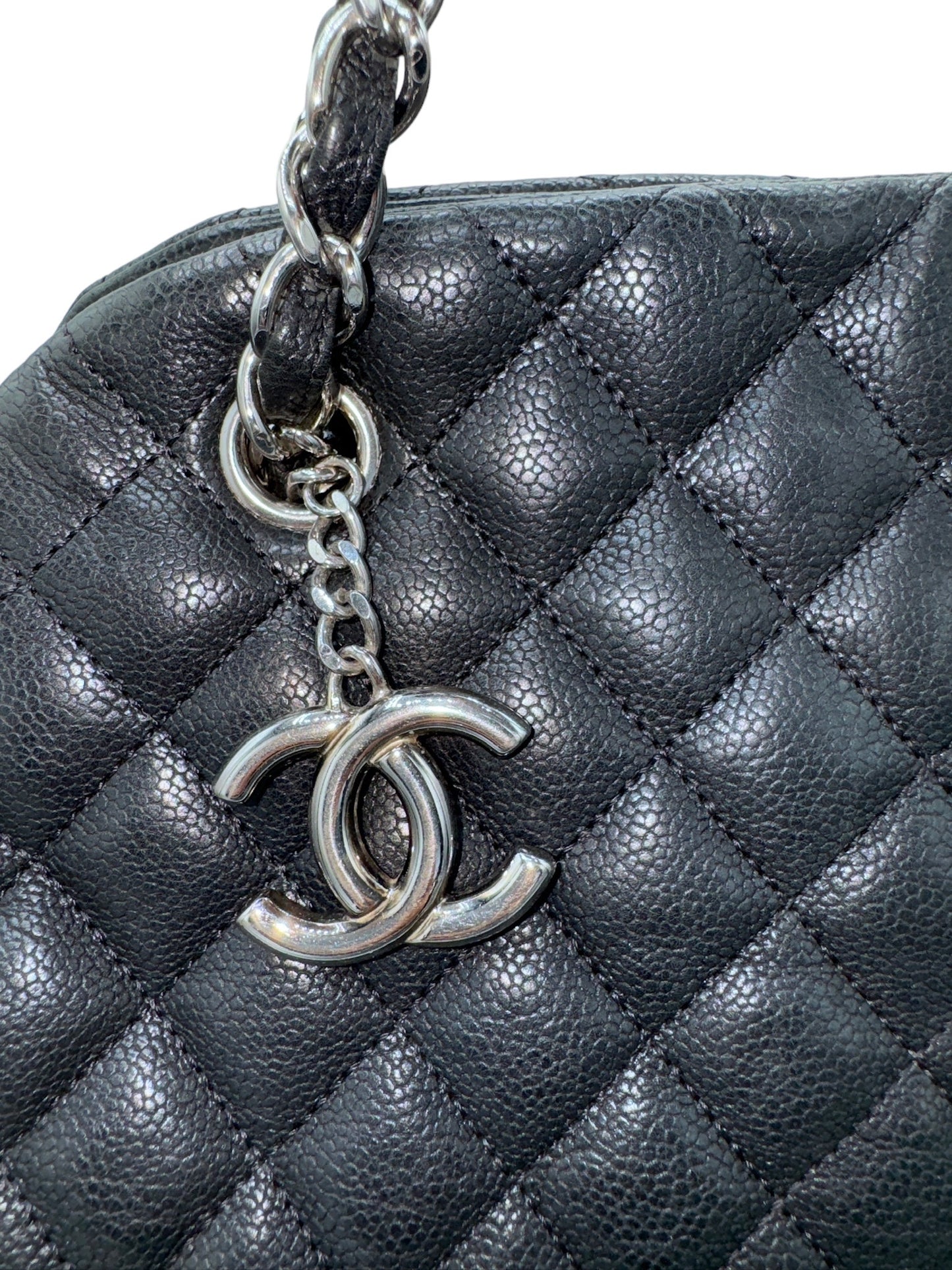 CHANEL - Mademoiselle Bowling Bag Shoulder Bag Black Caviar Skin