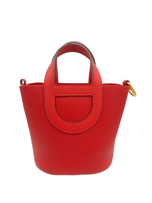 HERMES - In the Loop 18 Tote Bag Vermillion Taurillon Clemence Veau Swift