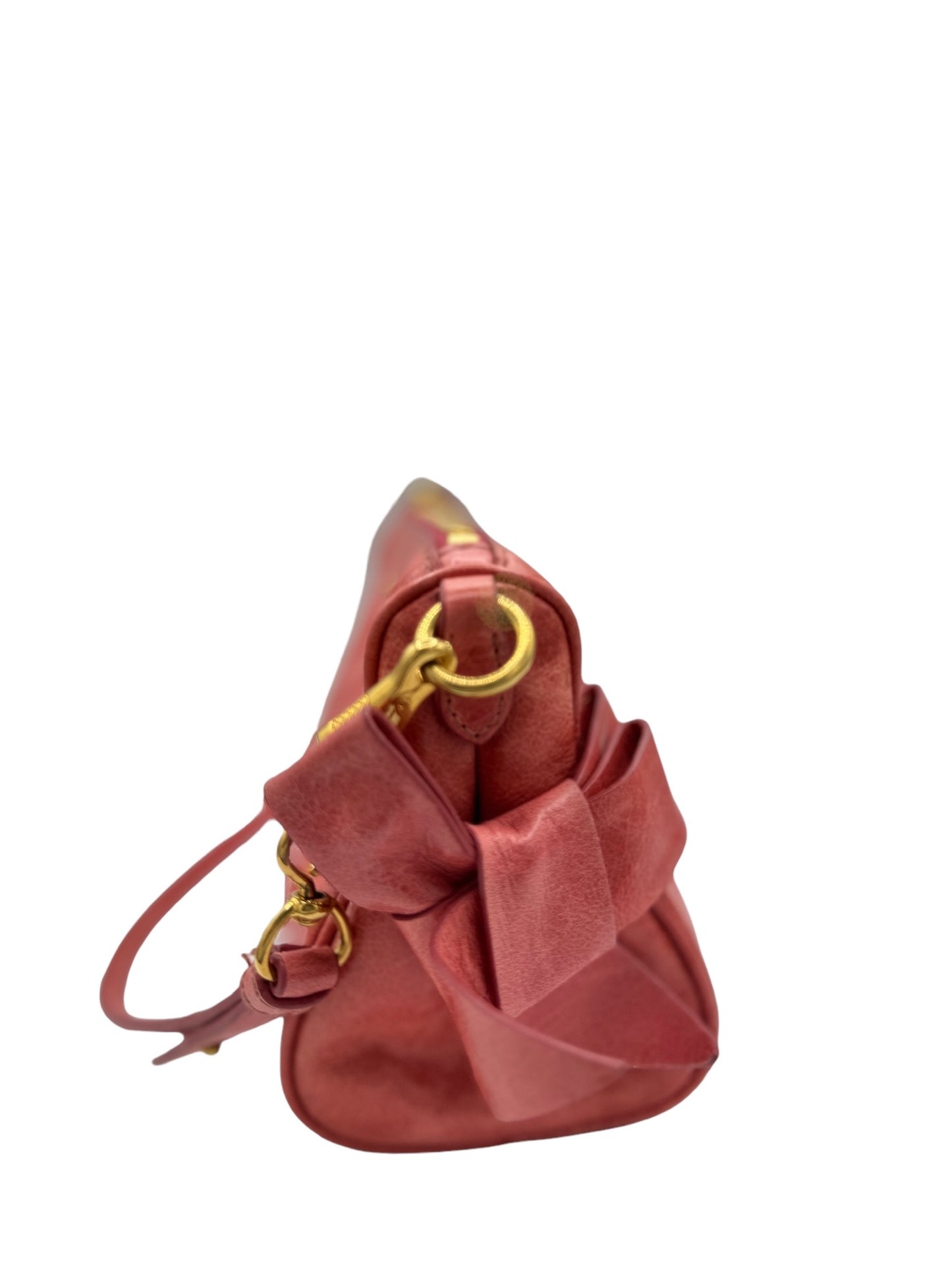 MIU MIU - Peach Vitello Lux Leather Pochette Shoulder Bag