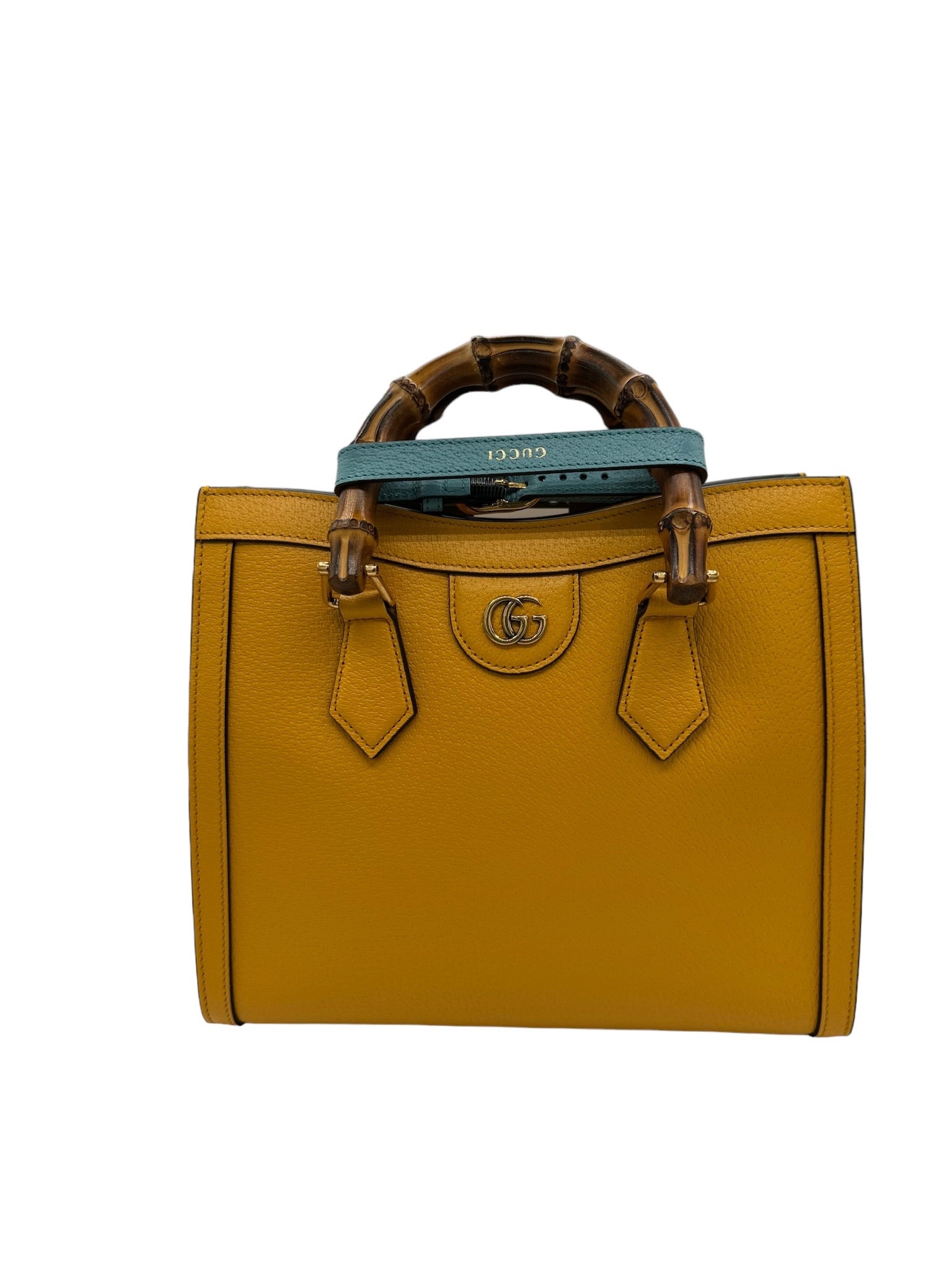 GUCCI - Bolso tote Diana pequeño de piel amarilla